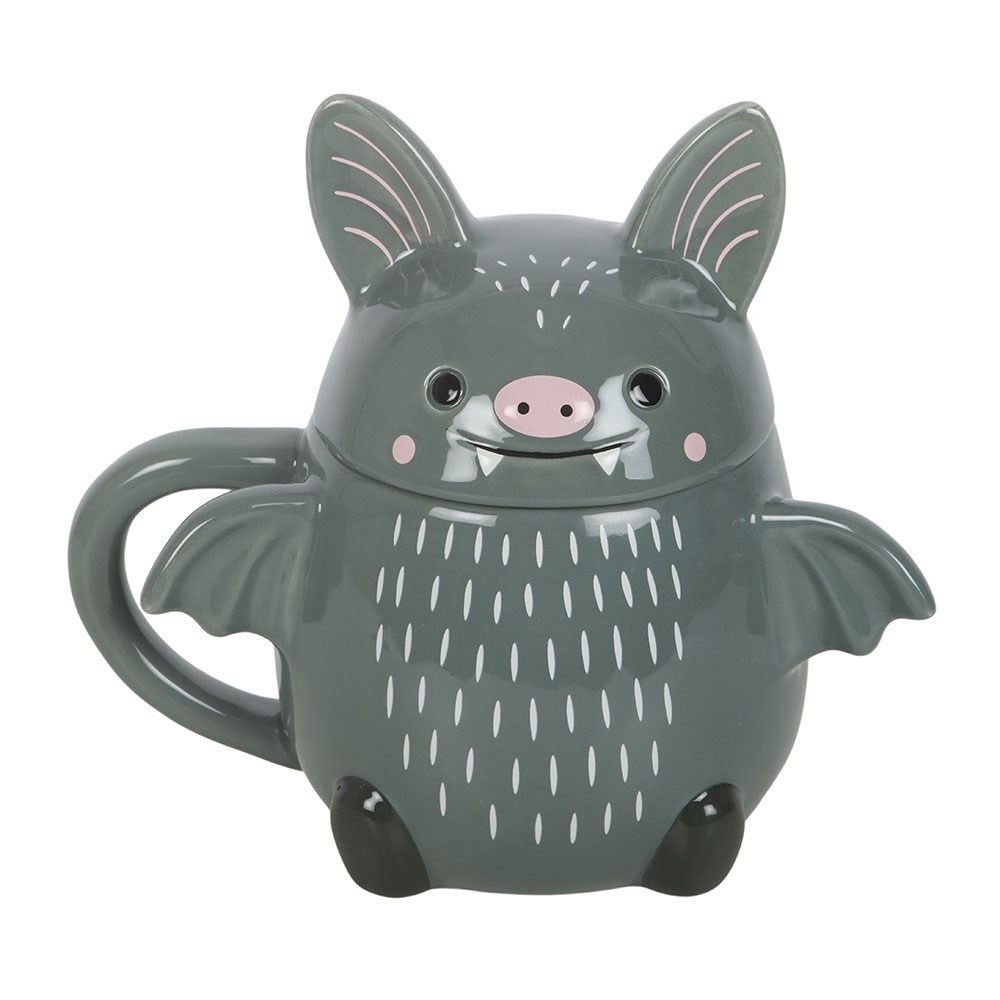 Something Different - Cute Bat Lidded Mug - Multicolours